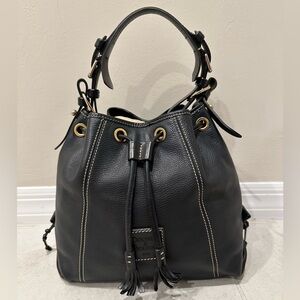 Dooney & Bourke Black and Gold Shoulder Bag